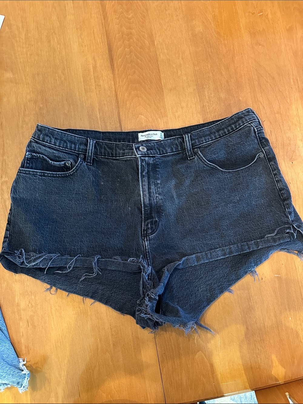 Abercrombie & Fitch Dark Black Denim Cutoff Shorts